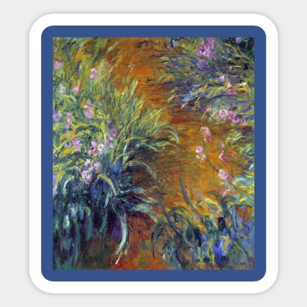 The Path Through the Irises by Claude Monet Sticker by MasterpieceCafe